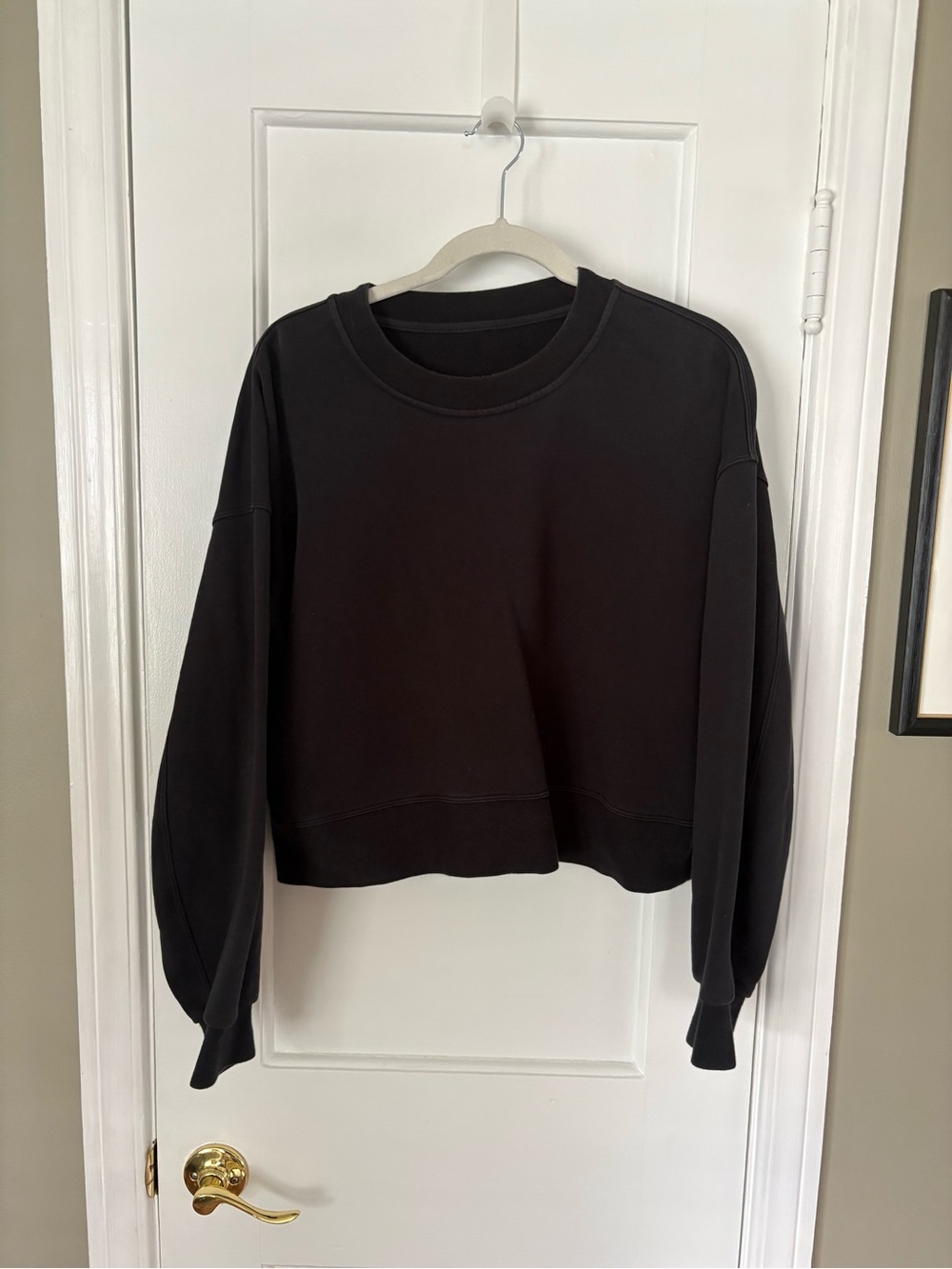 Lululemon Cropped Black Crewneck Sweatshirt